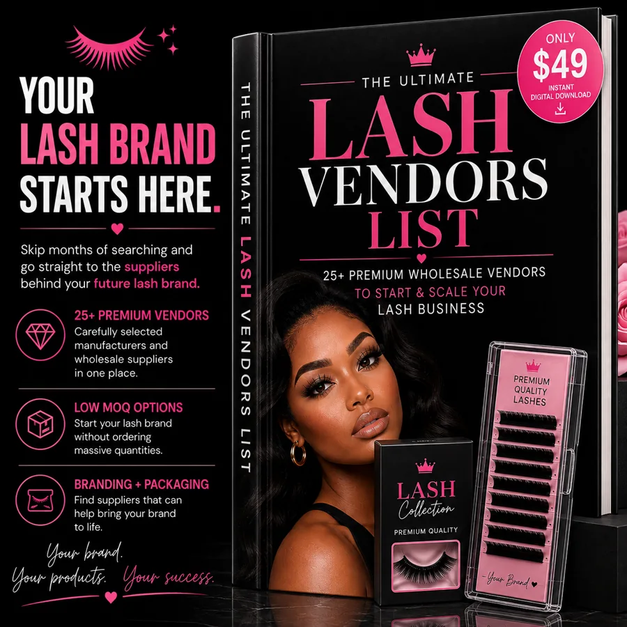 Ultimate Lash Vendors List guide cover