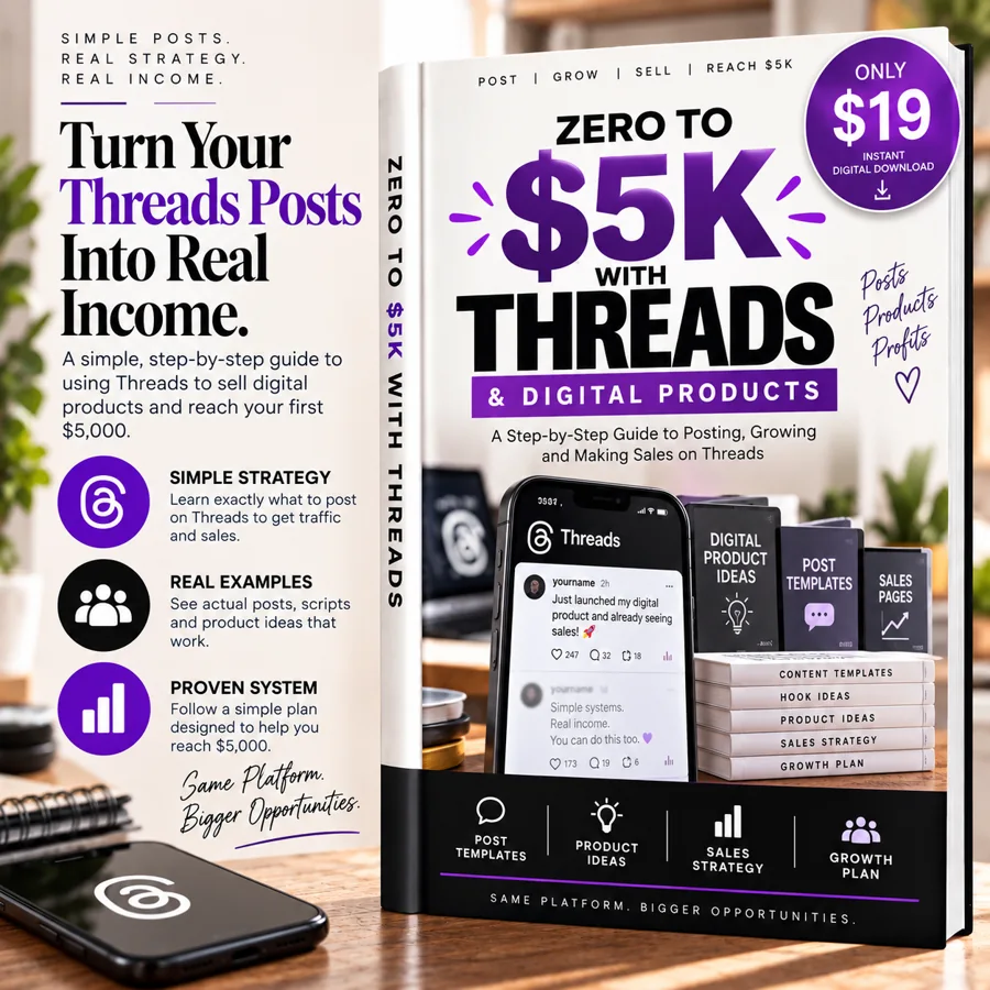 Promotional artwork for Threads & Digital Products
